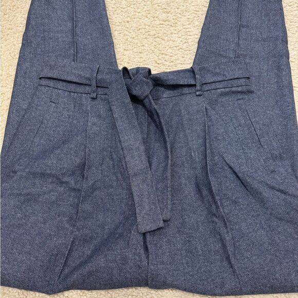 Massimo Dutti Wool Blue Grey Ankle Length High Rise Tapered Pants Sz US 6 EUC - Picture 3 of 14